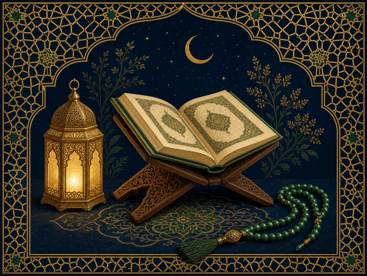 Illustration: Koran auf einem Lesepult